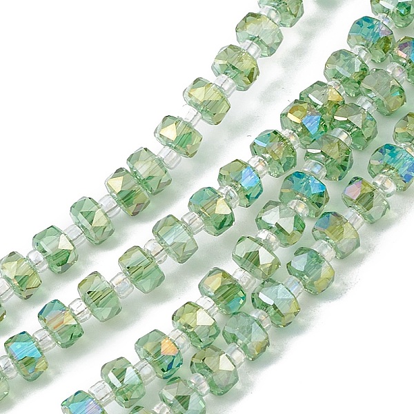 PandaHall Transparent Electroplate Glass Beads Strands, Faceted, Rondelle, AB Color Plated, Lime Green, 5.5x3.5~4mm, Hole: 1mm, about...
PandaHall Transparent Electroplate Glass Beads Strands, Faceted, Rondelle, AB Color Plated, Lime Green, 5.5x3.5~4mm, Hole: 1mm, about...