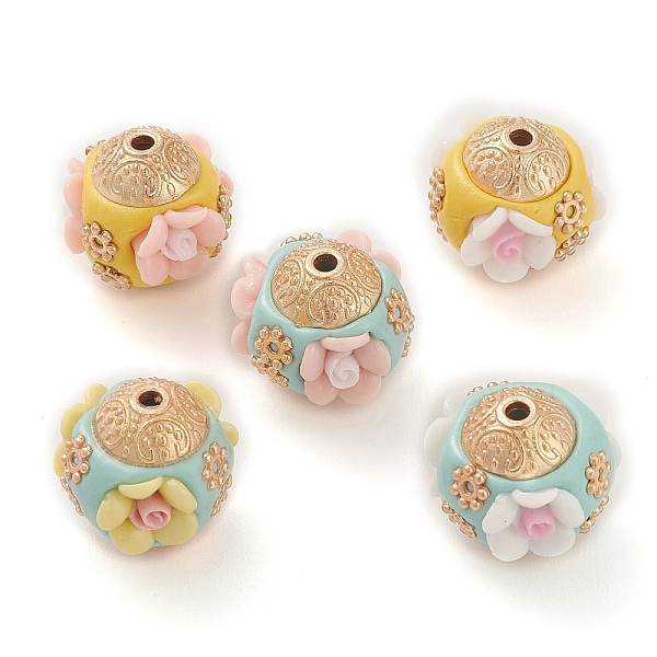 PandaHall Handmade Indonesia Beads, with Alloy Findings and Resin, Rondelle with Flower, Mixed Color, 16x16.5x16mm, Hole: 1.8mm Polymer Clay..., Multicolor
PandaHall Handmade Indonesia Beads, with Alloy Findings and Resin, Rondelle with Flower, Mixed Color, 16x16.5x16mm, Hole: 1.8mm Polymer Clay..., Multicolor