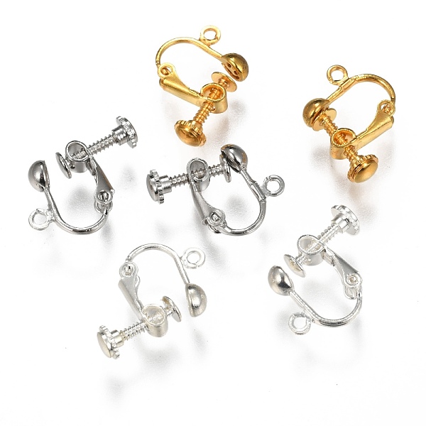 PandaHall Brass Screw-Back Earring with Loop, Spiral Ear Clip, for non-pierced Ears, Mixed Color, 17x13.5x5mm, Hole: 1.2mm Brass
PandaHall Brass Screw-Back Earring with Loop, Spiral Ear Clip, for non-pierced Ears, Mixed Color, 17x13.5x5mm, Hole: 1.2mm Brass