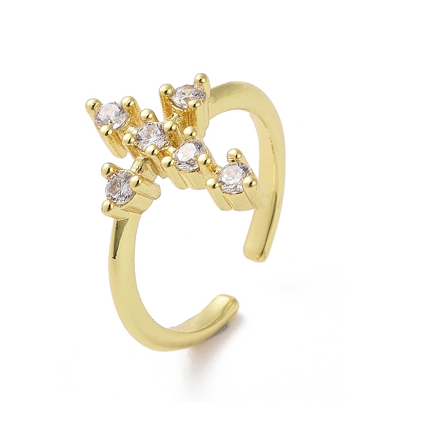 PandaHall Brass Micro Pave Clear Cubic Zirconia Open Cuff Ring for Woman, Cross, US Size 7 1/4(17.5mm) Brass+Cubic Zirconia Cross Clear
PandaHall Brass Micro Pave Clear Cubic Zirconia Open Cuff Ring for Woman, Cross, US Size 7 1/4(17.5mm) Brass+Cubic Zirconia Cross Clear