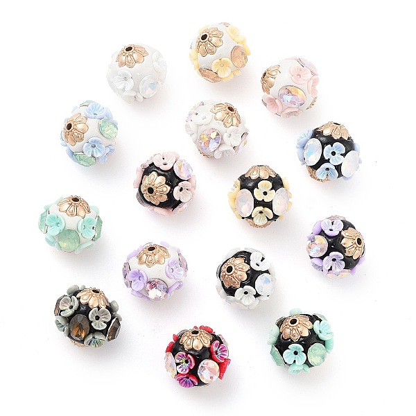 PandaHall Handmade Indonesia Beads, with Alloy, Resin and Glass, Round with Flower, Mixed Color, 20x17.5mm, Hole: 1.8mm Polymer Clay Round..., Multicolor
PandaHall Handmade Indonesia Beads, with Alloy, Resin and Glass, Round with Flower, Mixed Color, 20x17.5mm, Hole: 1.8mm Polymer Clay Round..., Multicolor