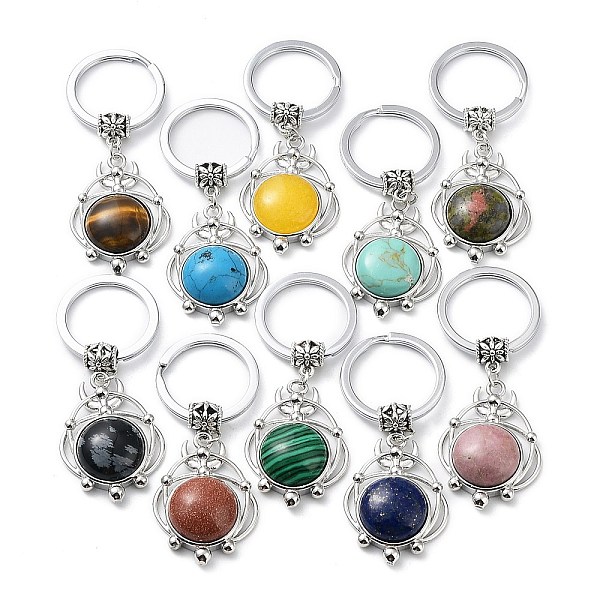 PandaHall Natural & Synthetic Gemstone Keychain, with Plating Brass Pendant and Iron Rings, Lead Free & Cadmium Free, 6.6cm Mixed Stone...
PandaHall Natural & Synthetic Gemstone Keychain, with Plating Brass Pendant and Iron Rings, Lead Free & Cadmium Free, 6.6cm Mixed Stone...