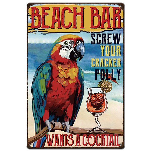 PandaHall SUPERDANT Beach Bar Tin Sign Cocktail Parrot Vintage Metal Signs Screw Your Cracker Polly Funny Wall Art Poster Metal Decor for...
PandaHall SUPERDANT Beach Bar Tin Sign Cocktail Parrot Vintage Metal Signs Screw Your Cracker Polly Funny Wall Art Poster Metal Decor for...