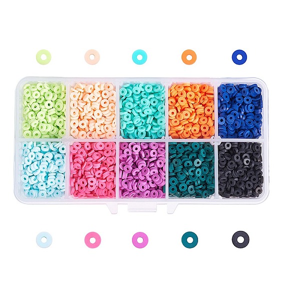PandaHall Handmade Polymer Clay Beads, Heishi Beads, Disc/Flat Round, Mixed Color, 4x0.5~1mm, Hole: 1.5mm, about 4800~6700pcs/box Polymer..., Multicolor
PandaHall Handmade Polymer Clay Beads, Heishi Beads, Disc/Flat Round, Mixed Color, 4x0.5~1mm, Hole: 1.5mm, about 4800~6700pcs/box Polymer..., Multicolor