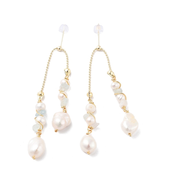 PandaHall Natural Pearl Dangle Stud Earrings, with Brass Findings and 925 Sterling Silver Pins, Oval, Real 14K Gold Plated, 73x11.5mm Pearl..., White
PandaHall Natural Pearl Dangle Stud Earrings, with Brass Findings and 925 Sterling Silver Pins, Oval, Real 14K Gold Plated, 73x11.5mm Pearl..., White