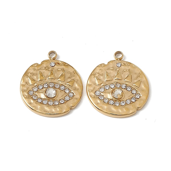 PandaHall Vacuum Plating 201 Stainless Steel Pendants, Crystal Rhinestone Flat Round with Eye Pattern Charms, Real 18K Gold Plated..., Clear
PandaHall Vacuum Plating 201 Stainless Steel Pendants, Crystal Rhinestone Flat Round with Eye Pattern Charms, Real 18K Gold Plated..., Clear