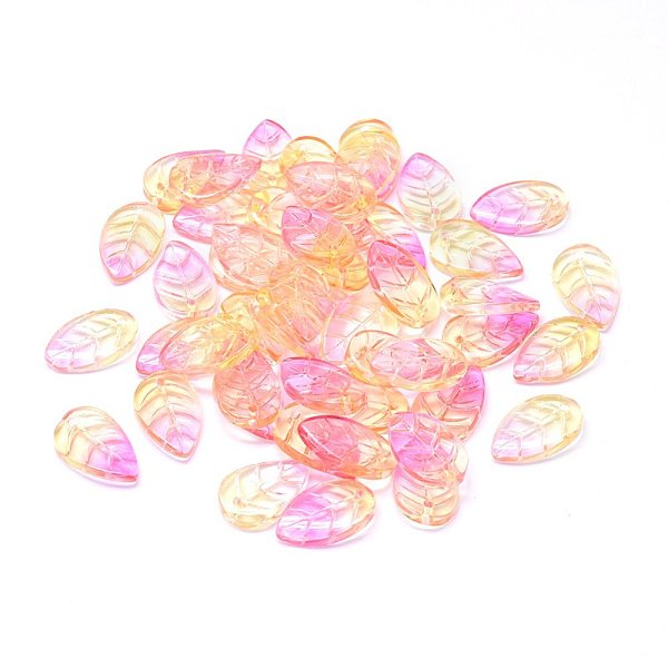 PandaHall Transparent Glass Pendants, Leaf, Two Tone, Colorful, 18x11x3mm, Hole: 1.2mm Glass Leaf
PandaHall Transparent Glass Pendants, Leaf, Two Tone, Colorful, 18x11x3mm, Hole: 1.2mm Glass Leaf