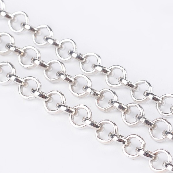 PandaHall Iron Rolo Chain, Unwelded, with Spool, Lead Free, Platinum, 4x1mm, about 164.04 Feet(50m)/roll Iron
PandaHall Iron Rolo Chain, Unwelded, with Spool, Lead Free, Platinum, 4x1mm, about 164.04 Feet(50m)/roll Iron