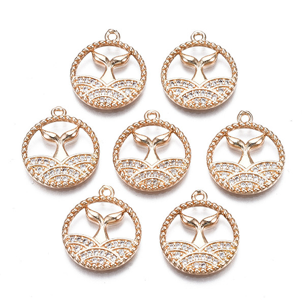 PandaHall Brass Micro Pave Clear Cubic Zirconia Pendants, Long-Lasting Plated, Cadmium Free & Lead Free, Flat Round with Fishtail, Light...
PandaHall Brass Micro Pave Clear Cubic Zirconia Pendants, Long-Lasting Plated, Cadmium Free & Lead Free, Flat Round with Fishtail, Light...
