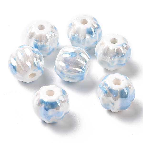 PandaHall Handmade Pearlized Porcelain Beads, Bright Glazed Porcelain, Rainbow Plated, Pumpkin, Light Sky Blue, 13x12mm, Hole: 2mm Porcelain...
PandaHall Handmade Pearlized Porcelain Beads, Bright Glazed Porcelain, Rainbow Plated, Pumpkin, Light Sky Blue, 13x12mm, Hole: 2mm Porcelain...