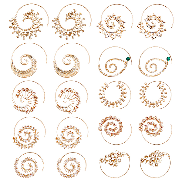 PandaHall ANATTASOUL 9 pairs 9 style Spiral Vortex & Lotus & Leaf & Sunflower Alloy Dangle Earrings for Women, Light Gold...
PandaHall ANATTASOUL 9 pairs 9 style Spiral Vortex & Lotus & Leaf & Sunflower Alloy Dangle Earrings for Women, Light Gold...