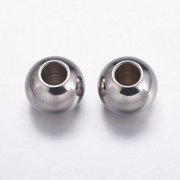 PandaHall 304 Stainless Steel Beads, Round, Stainless Steel Color, 10x8mm, Hole: 4mm 304 Stainless Steel Round
PandaHall 304 Stainless Steel Beads, Round, Stainless Steel Color, 10x8mm, Hole: 4mm 304 Stainless Steel Round