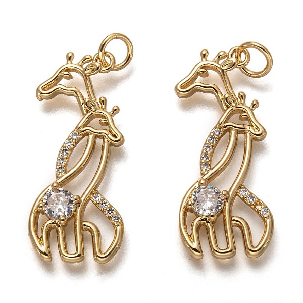 PandaHall Brass Micro Pave Clear Cubic Zirconia Pendants, with Jump Rings, Long-Lasting Plated, Double Giraffe, Real 18K Gold Plated...
PandaHall Brass Micro Pave Clear Cubic Zirconia Pendants, with Jump Rings, Long-Lasting Plated, Double Giraffe, Real 18K Gold Plated...