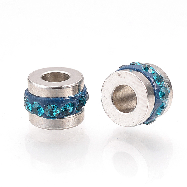 PandaHall 201 Stainless Steel Rhinestone Beads, Column, Blue Zircon, 7x5mm, Hole: 3mm Stainless Steel+Rhinestone Column Cyan
PandaHall 201 Stainless Steel Rhinestone Beads, Column, Blue Zircon, 7x5mm, Hole: 3mm Stainless Steel+Rhinestone Column Cyan