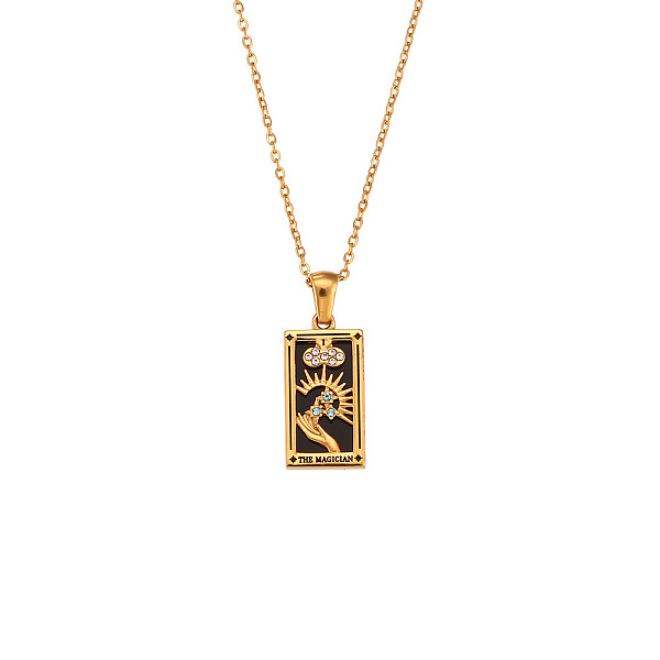 PandaHall Rhinestone Tarot Card Pendant Necklace with Enamel, Golden Stainless Steel Jewelry for Women, The Magician I, 19.69 inch(50cm)...
PandaHall Rhinestone Tarot Card Pendant Necklace with Enamel, Golden Stainless Steel Jewelry for Women, The Magician I, 19.69 inch(50cm)...