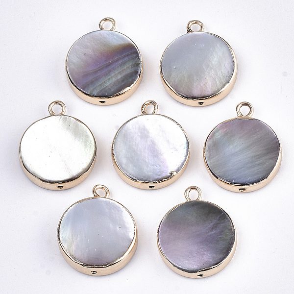PandaHall Natural Black Lip Shell Pendants, with Edge Brass Golden Plated and Iron Loops, Half Drilled, Flat Round, 18.5x15x3mm, Hole...
PandaHall Natural Black Lip Shell Pendants, with Edge Brass Golden Plated and Iron Loops, Half Drilled, Flat Round, 18.5x15x3mm, Hole...