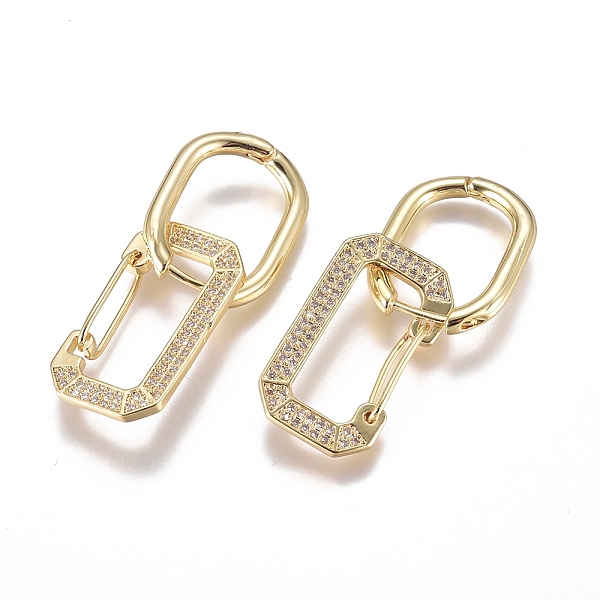 PandaHall Brass Micro Pave Cubic Zirconia Dangle Huggie Hoop Earrings, Long-Lasting Plated, Rectangle, Golden, Clear, 39mm, Pin: 1mm Cubic...
PandaHall Brass Micro Pave Cubic Zirconia Dangle Huggie Hoop Earrings, Long-Lasting Plated, Rectangle, Golden, Clear, 39mm, Pin: 1mm Cubic...