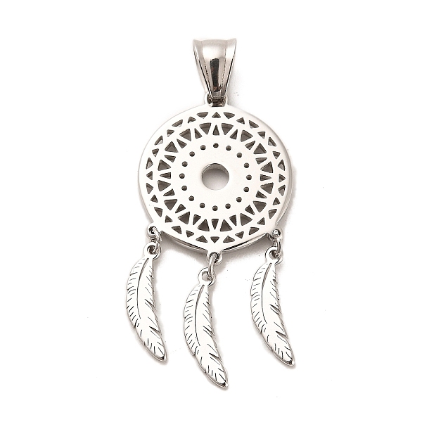 PandaHall Tibetan Style 304 Stainless Steel Pendants, Flat Round with Woven Net/Web with Feather, Antique Silver, 46x22.5x1.7mm, Hole: 8x5mm...
PandaHall Tibetan Style 304 Stainless Steel Pendants, Flat Round with Woven Net/Web with Feather, Antique Silver, 46x22.5x1.7mm, Hole: 8x5mm...