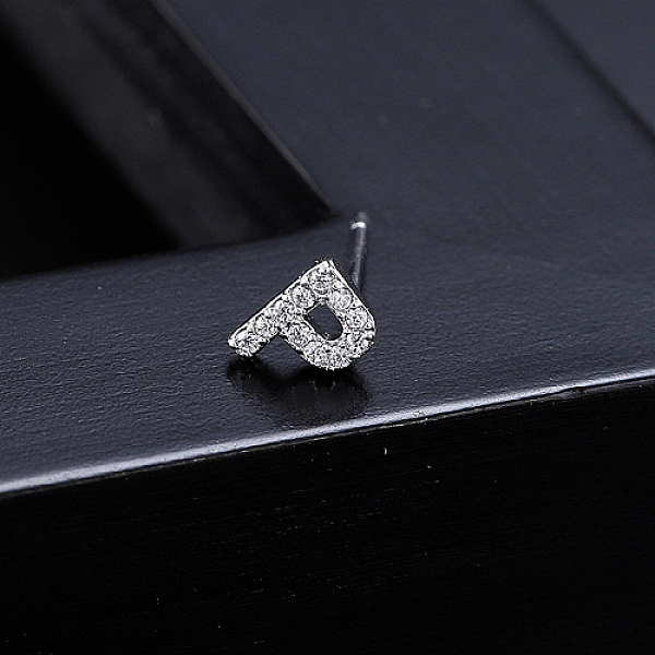 PandaHall Platinum Brass Micro Pave Cubic Zirconia Stud Earrings, Initial Letter, Letter P, No Size Cubic Zirconia Letter P Clear
PandaHall Platinum Brass Micro Pave Cubic Zirconia Stud Earrings, Initial Letter, Letter P, No Size Cubic Zirconia Letter P Clear