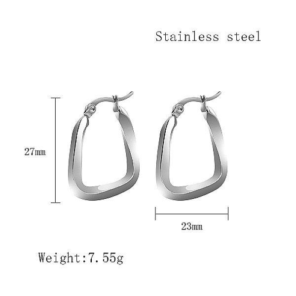 PandaHall Stainless Steel Hoop Earrings for Women, Stainless Steel Color, Twist, 27x23mm Stainless Steel Twist
PandaHall Stainless Steel Hoop Earrings for Women, Stainless Steel Color, Twist, 27x23mm Stainless Steel Twist
