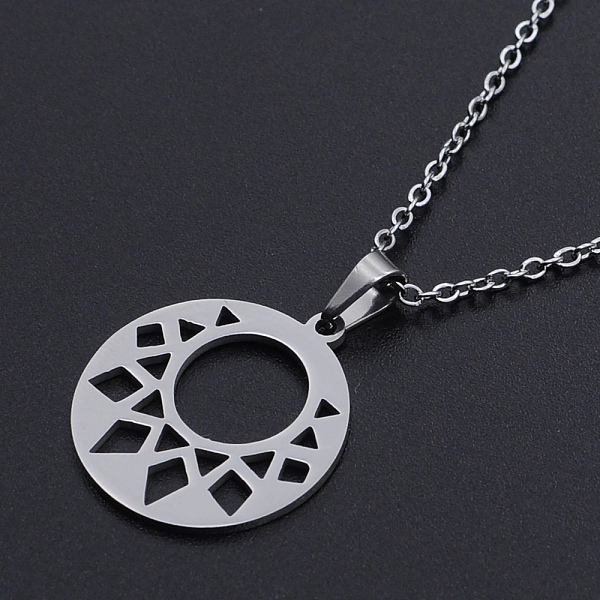 PandaHall 201 Stainless Steel Pendants Necklaces, with Cable Chains and Lobster Claw Clasps, Flat Round, Stainless Steel Color, 17.71 inch...
PandaHall 201 Stainless Steel Pendants Necklaces, with Cable Chains and Lobster Claw Clasps, Flat Round, Stainless Steel Color, 17.71 inch...