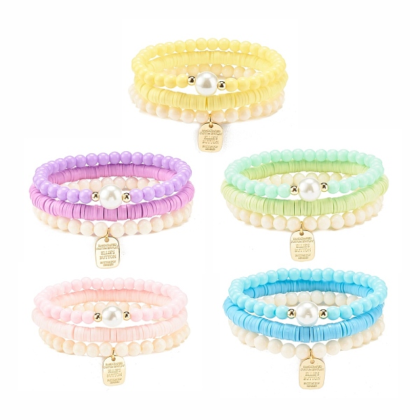 PandaHall 3Pcs Handmade Polymer Clay Heishi Surfer Stretch Bracelets Set with Glass Pearl, Preppy Bracelets with Alloy Word Charms for Women..., Multicolor
PandaHall 3Pcs Handmade Polymer Clay Heishi Surfer Stretch Bracelets Set with Glass Pearl, Preppy Bracelets with Alloy Word Charms for Women..., Multicolor