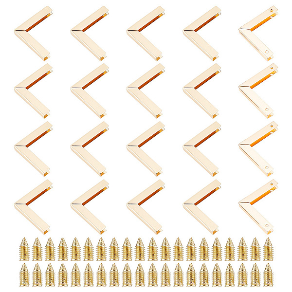 PandaHall WADORN 20Sets Zinc Alloy Purse Decorative Edge Buckle Hardware, Bag Corner Protector, with Iron Screws, L-shaped, Light Gold...
PandaHall WADORN 20Sets Zinc Alloy Purse Decorative Edge Buckle Hardware, Bag Corner Protector, with Iron Screws, L-shaped, Light Gold...