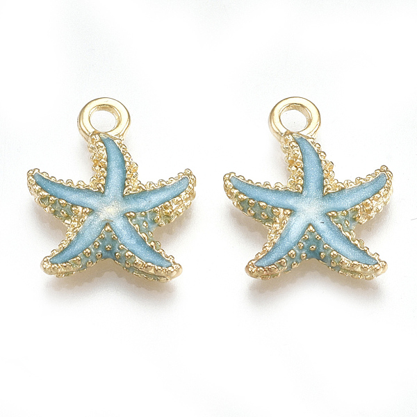 PandaHall Alloy Enamel Pendants, Starfish/Sea Stars, Light Gold, Sky Blue, 17.5x14.5x2.5mm, Hole: 2mm Alloy+Enamel Starfish Blue
PandaHall Alloy Enamel Pendants, Starfish/Sea Stars, Light Gold, Sky Blue, 17.5x14.5x2.5mm, Hole: 2mm Alloy+Enamel Starfish Blue
