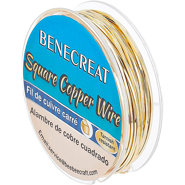 PandaHall BENECREAT 33 Feet 21Gague Square Copper Wire, Light Gold Tarnish - Resistant Copper Craft Wire for Jewelry Making, Making Hobby...
PandaHall BENECREAT 33 Feet 21Gague Square Copper Wire, Light Gold Tarnish - Resistant Copper Craft Wire for Jewelry Making, Making Hobby...