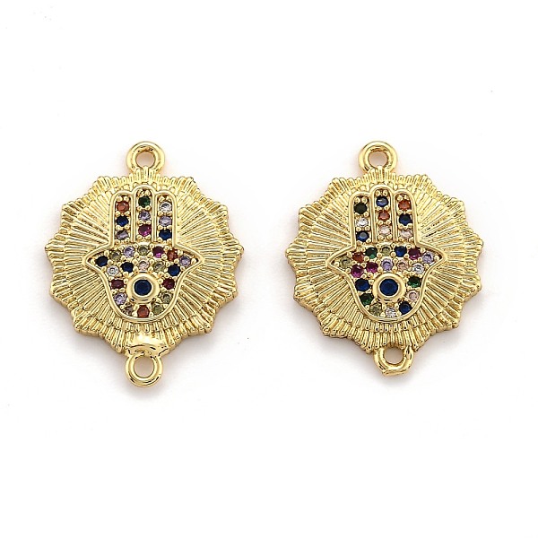 PandaHall Brass Micro Pave Cubic Zirconia Links, Long-Lasting Plated, Hamsa Hand/Hand of Miriam, Real 18K Gold Plated, Colorful, 21x16x2mm...
PandaHall Brass Micro Pave Cubic Zirconia Links, Long-Lasting Plated, Hamsa Hand/Hand of Miriam, Real 18K Gold Plated, Colorful, 21x16x2mm...