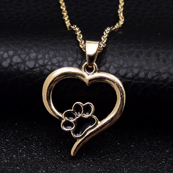 PandaHall Alloy Heart with Paw Print Pendant Necklace for Women, Golden, 21.65 inch(55cm) Alloy
PandaHall Alloy Heart with Paw Print Pendant Necklace for Women, Golden, 21.65 inch(55cm) Alloy