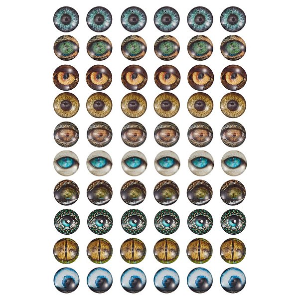 PandaHall Glass Cabochons, Half Round/Dome with Animal Eye Pattern, Mixed Color, 11.9x4.2mm, 10 colors, 6pcs/color, 60pcs/box Glass Half..., Multicolor
PandaHall Glass Cabochons, Half Round/Dome with Animal Eye Pattern, Mixed Color, 11.9x4.2mm, 10 colors, 6pcs/color, 60pcs/box Glass Half..., Multicolor