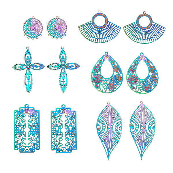 PandaHall Vacuum Plating 201 Stainless Steel Filigree Pendants, Etched Metal Embellishments, Rainbow Color, 24pcs/box 201 Stainless Steel...
PandaHall Vacuum Plating 201 Stainless Steel Filigree Pendants, Etched Metal Embellishments, Rainbow Color, 24pcs/box 201 Stainless Steel...
