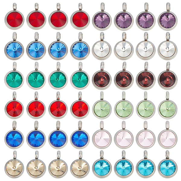 PandaHall Beebeecraft 48Pcs 12 Colors 304 Stainless Steel Rhinestone Charms, Birthstone Color Style Flat Round Charms, Mixed Color..., Multicolor
PandaHall Beebeecraft 48Pcs 12 Colors 304 Stainless Steel Rhinestone Charms, Birthstone Color Style Flat Round Charms, Mixed Color..., Multicolor