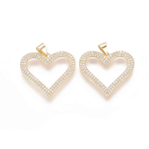 PandaHall Brass Micro Pave Cubic Zirconia Pendants, Long-Lasting Plated, Heart, Clear, Real 18K Gold Plated, 23.5x25.5x2mm, Hole: 3.5x4.5mm...
PandaHall Brass Micro Pave Cubic Zirconia Pendants, Long-Lasting Plated, Heart, Clear, Real 18K Gold Plated, 23.5x25.5x2mm, Hole: 3.5x4.5mm...