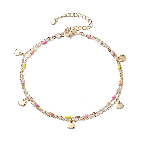 PandaHall 304 Stainless Steel Enamel Link Chains Anklets, Heart Charm Anklets, Colorful, 9-1/8 inch(23cm) Stainless Steel
PandaHall 304 Stainless Steel Enamel Link Chains Anklets, Heart Charm Anklets, Colorful, 9-1/8 inch(23cm) Stainless Steel