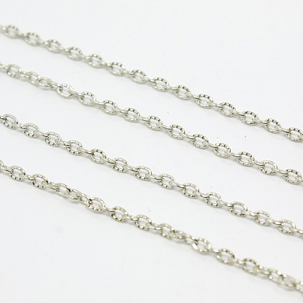 PandaHall Iron Cable Chains, Textured, Unwelded, with Spool, Platinum Color, 3x2x0.5mm, about 32.8 Feet(10m)/roll Iron
PandaHall Iron Cable Chains, Textured, Unwelded, with Spool, Platinum Color, 3x2x0.5mm, about 32.8 Feet(10m)/roll Iron