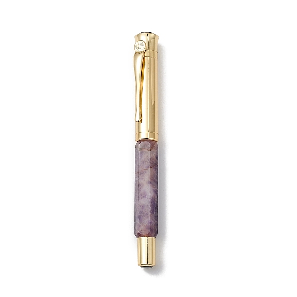 PandaHall Natural Amethyst Brass Pens, Reiki Energy Fountain Pen, with Pen Case, Office & School Supplies, 142x19x14mm Amethyst Purple
PandaHall Natural Amethyst Brass Pens, Reiki Energy Fountain Pen, with Pen Case, Office & School Supplies, 142x19x14mm Amethyst Purple