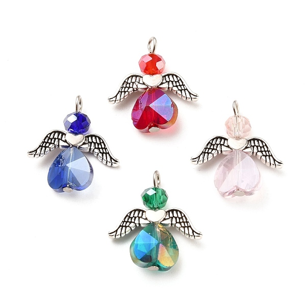 PandaHall Electroplate Glass Pendants, with Wing Alloy Beads and Iron Findings, Angel, Antique Silver & Platinum, Mixed Color..., Multicolor
PandaHall Electroplate Glass Pendants, with Wing Alloy Beads and Iron Findings, Angel, Antique Silver & Platinum, Mixed Color..., Multicolor
