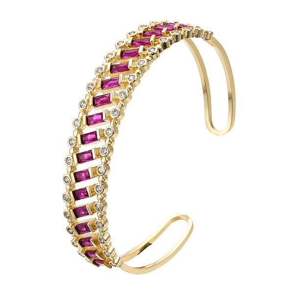 PandaHall Cubic Zirconia Rectangle Open Cuff Bangle, Real 18K Gold Plated Brass Jewelry for Women, Nickel Free, Camellia, Inner Diameter..., Pink
PandaHall Cubic Zirconia Rectangle Open Cuff Bangle, Real 18K Gold Plated Brass Jewelry for Women, Nickel Free, Camellia, Inner Diameter..., Pink
