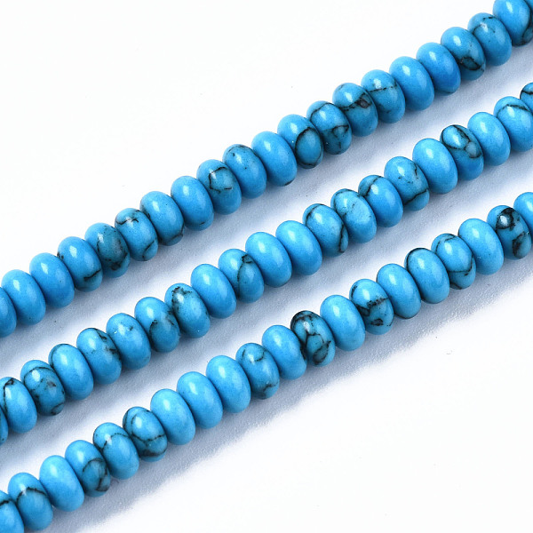 PandaHall Synthetic Turquoise Beads Strands, Rondelle, 4~5x2mm, Hole: 0.8mm, about 155~160pcs/strand, 14.96~15.35 inch(38~39cm) Synthetic...
PandaHall Synthetic Turquoise Beads Strands, Rondelle, 4~5x2mm, Hole: 0.8mm, about 155~160pcs/strand, 14.96~15.35 inch(38~39cm) Synthetic...