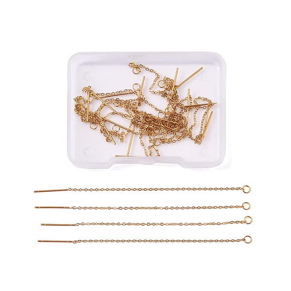 PandaHall Unicraftale 10Pair 304 Stainless Steel Stud Earring Findings, Ear Threads with Loop, Golden, 90~94x1.2mm, Pin: 0.8mm 304 Stainless...
PandaHall Unicraftale 10Pair 304 Stainless Steel Stud Earring Findings, Ear Threads with Loop, Golden, 90~94x1.2mm, Pin: 0.8mm 304 Stainless...
