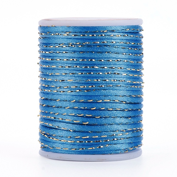 PandaHall Polyester Cord, with Gold Metallic Cord, Chinese Knotting Cord, Sky Blue, 1.5mm, about 4.37 yards(4m)/roll Polyester Blue
PandaHall Polyester Cord, with Gold Metallic Cord, Chinese Knotting Cord, Sky Blue, 1.5mm, about 4.37 yards(4m)/roll Polyester Blue