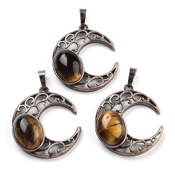 PandaHall Natural Tiger Eye Pendants, with Red Copper Plated Brass Findings, Moon, 34x30x9~9.5mm, Hole: 5x8mm Tiger Eye Moon
PandaHall Natural Tiger Eye Pendants, with Red Copper Plated Brass Findings, Moon, 34x30x9~9.5mm, Hole: 5x8mm Tiger Eye Moon
