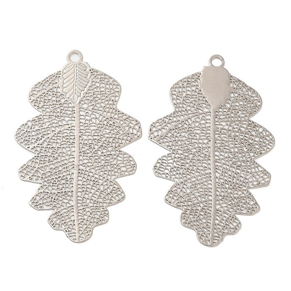 PandaHall Long-Lasting Plated Brass Filigree Pendants, Leaf Charm, Platinum, 47x29x0.3mm, Hole: 2mm Brass Leaf
PandaHall Long-Lasting Plated Brass Filigree Pendants, Leaf Charm, Platinum, 47x29x0.3mm, Hole: 2mm Brass Leaf