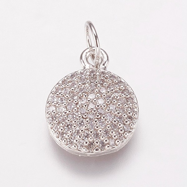 PandaHall Brass Cubic Zirconia Charms, Flat Round, Platinum, 13x10x2.5mm, Hole: 3.5mm Brass+Cubic Zirconia Flat Round Clear
PandaHall Brass Cubic Zirconia Charms, Flat Round, Platinum, 13x10x2.5mm, Hole: 3.5mm Brass+Cubic Zirconia Flat Round Clear