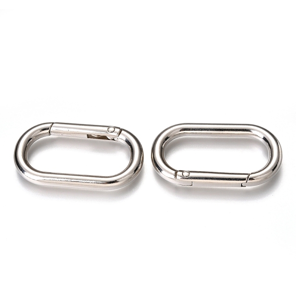PandaHall Zinc Alloy Spring Gate Rings, Oval, Platinum, 44x25x5mm, Inner Diameter: 34.5x16mm Alloy
PandaHall Zinc Alloy Spring Gate Rings, Oval, Platinum, 44x25x5mm, Inner Diameter: 34.5x16mm Alloy