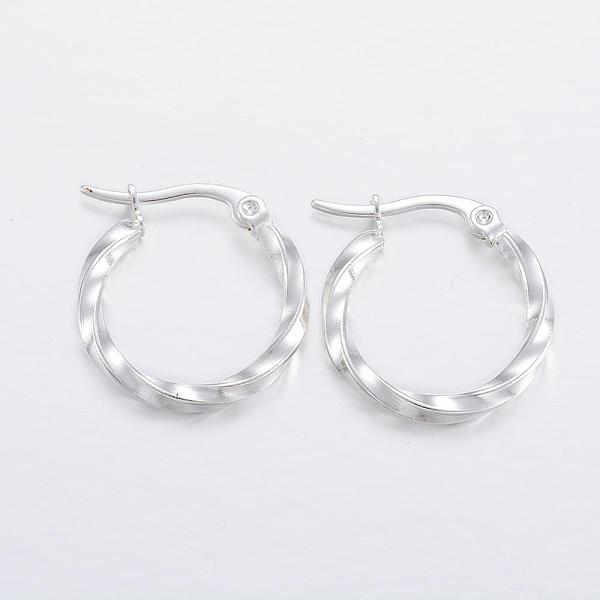 PandaHall 304 Stainless Steel Hoop Earrings, Hypoallergenic Earrings, Twisted Ring Shape, Silver, 21x20x2.5mm, 10 Gauge, Pin: 1x0.8mm 304...
PandaHall 304 Stainless Steel Hoop Earrings, Hypoallergenic Earrings, Twisted Ring Shape, Silver, 21x20x2.5mm, 10 Gauge, Pin: 1x0.8mm 304...