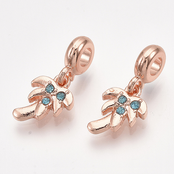 PandaHall Alloy European Dangle Charms, with Rhinestone, Large Hole Pendants, Coconut Tree, Aquamarine, Rose Gold, 24mm, Hole: 4mm..., Cyan
PandaHall Alloy European Dangle Charms, with Rhinestone, Large Hole Pendants, Coconut Tree, Aquamarine, Rose Gold, 24mm, Hole: 4mm..., Cyan
