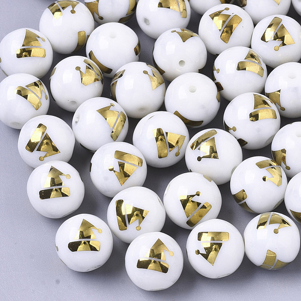 PandaHall Christmas Opaque Glass Beads, Round with Electroplate Christmas Hat Pattern, Golden Plated, 10mm, Hole: 1.2mm Glass Round White
PandaHall Christmas Opaque Glass Beads, Round with Electroplate Christmas Hat Pattern, Golden Plated, 10mm, Hole: 1.2mm Glass Round White